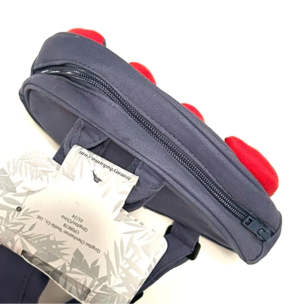 Tommy Bahama Kids Crab Design Mini Backpack Top Zip Red and Blue 8” x 7”